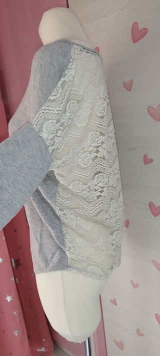 Conjunto Ropa Mujer: Jersey Gris y Pantalón Negro