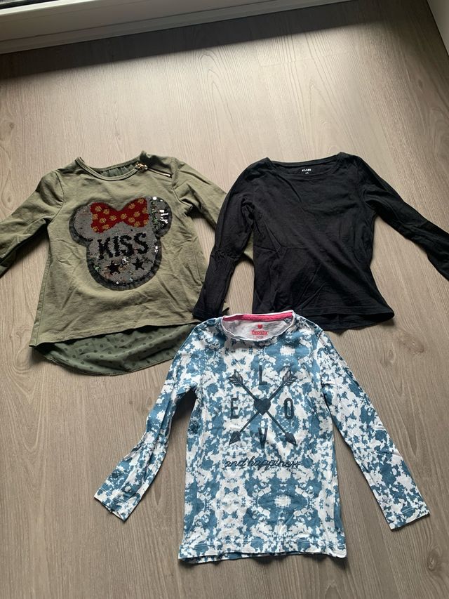 Lote 3 camisetas niña manga larga