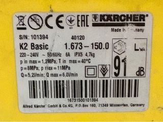 Hidrolimpiadora Karcher K2 Basic Amarilla