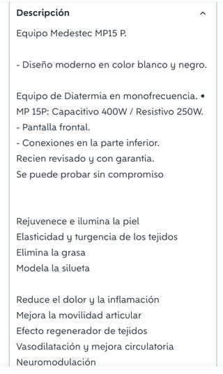Medestec MP15 Equipo Médico