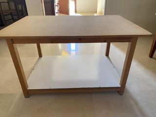 Mesa Camilla Rectangular Madera y Cristal