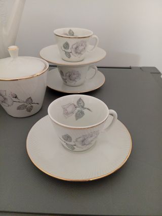 Juego de café santa clara  porcelana floral