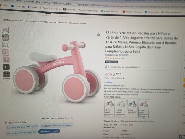 Bicicleta infantil Sereed rosa