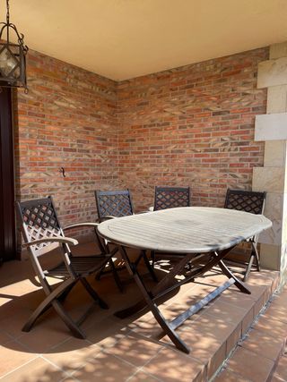 tavolo in teak e 6 sedie da giardino