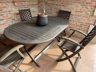 tavolo in teak e 6 sedie da giardino