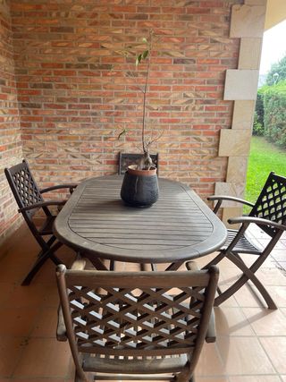 tavolo in teak e 6 sedie da giardino