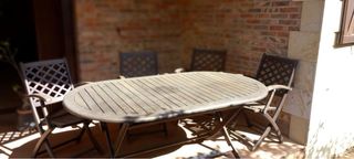 tavolo in teak e 6 sedie da giardino