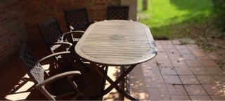 tavolo in teak e 6 sedie da giardino
