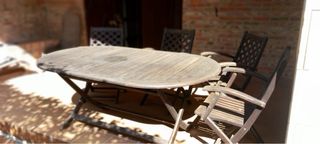 tavolo in teak e 6 sedie da giardino