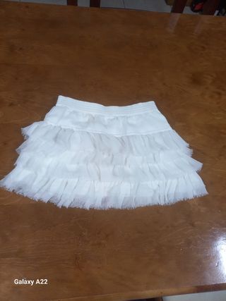 Falda niña volantes flor talla 5-6 años