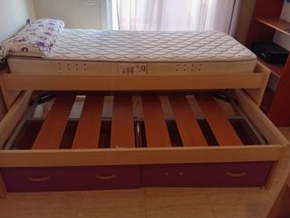 3 Camas 90cm Madera y Metal