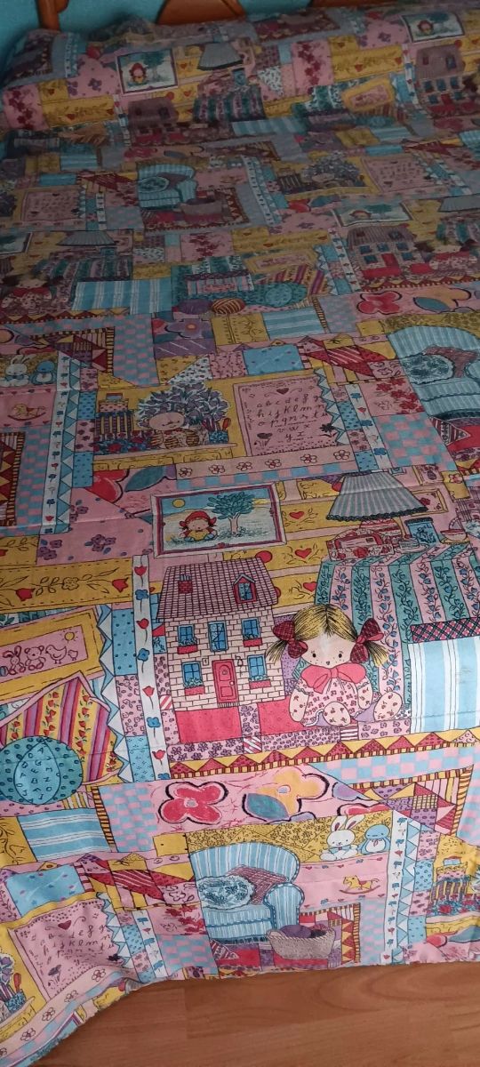 Edredón infantil tiene dos caras patchwork 90 