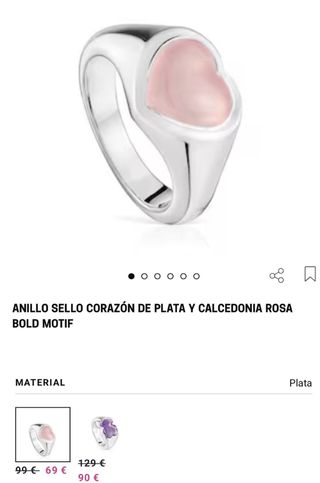 Anillo sello TOUS Bold Motif de plata y calcedonia