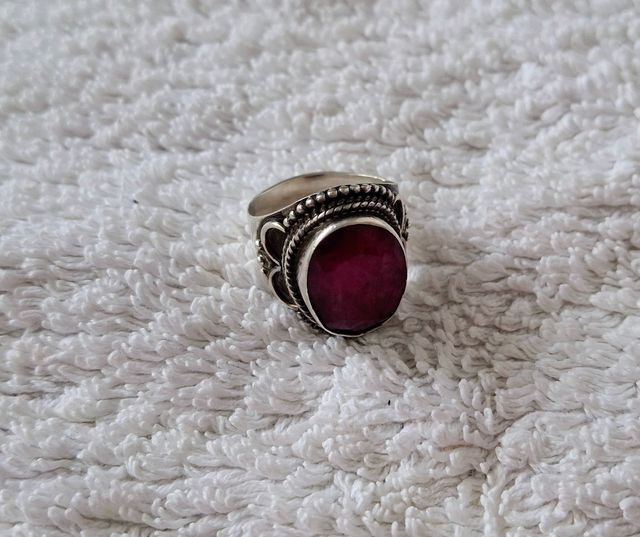 Anillo Plata Rodocrosita Facetada