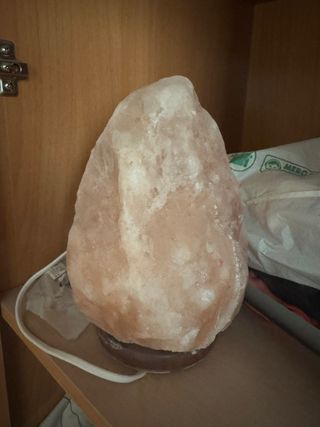 Lámpara Sal Himalaya Piedra Rosa y Blanca
