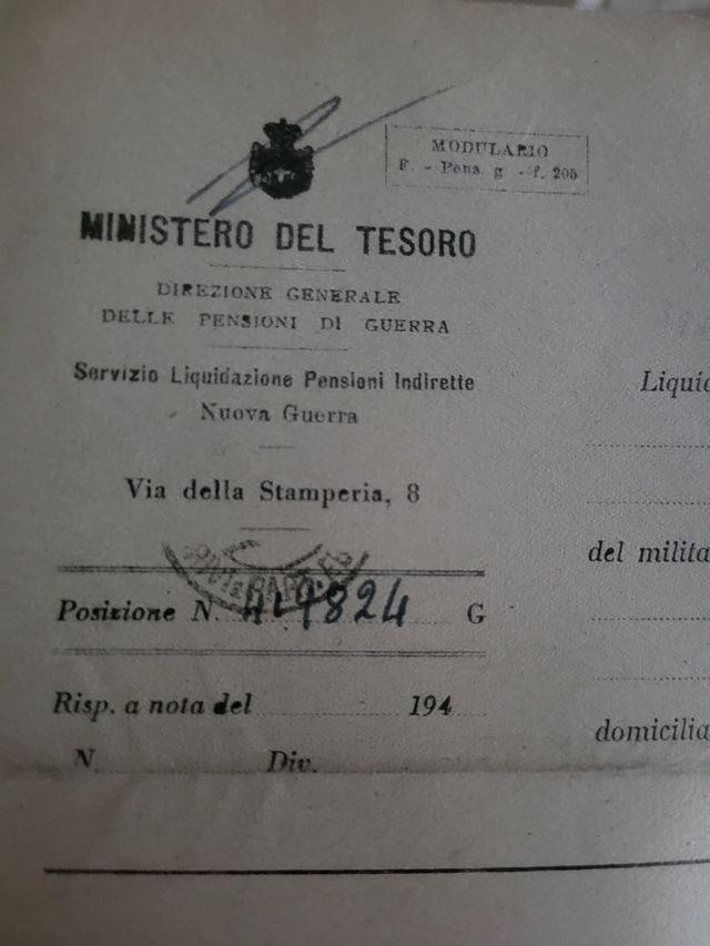 Documenti 2ª Guerra Mondiale