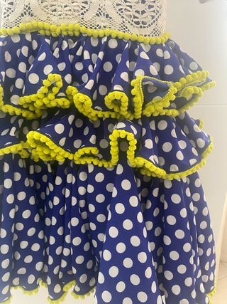Traje de flamenca azul y verde talla 36