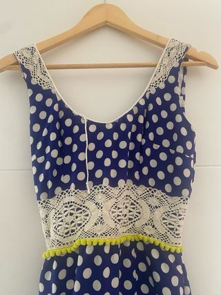 Traje de flamenca azul y verde talla 36