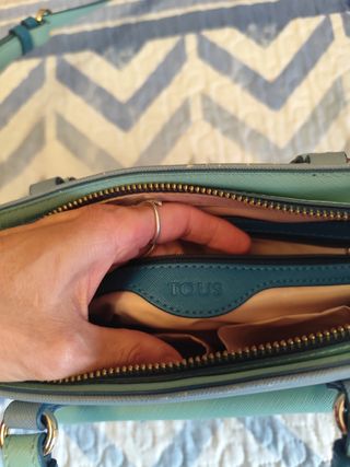 Bolso Tous Gris azul  y Verde Original