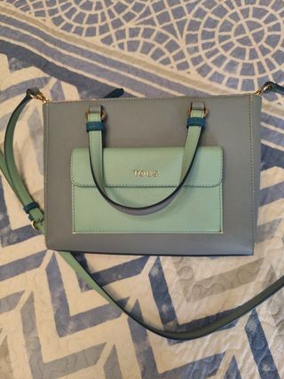 Bolso Tous Gris azul  y Verde Original