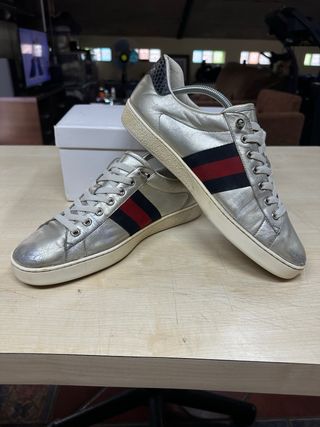 Zapatillas Gucci Ace Plata Originales