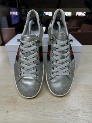 Zapatillas Gucci Ace Plata Originales
