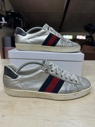 Zapatillas Gucci Ace Plata Originales