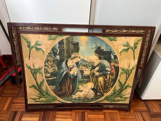 Grande quadro tela con cornice in legno 87x63