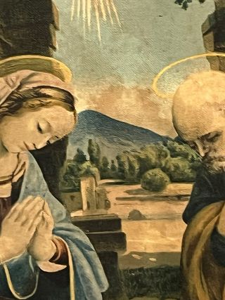 Grande quadro tela con cornice in legno 87x63