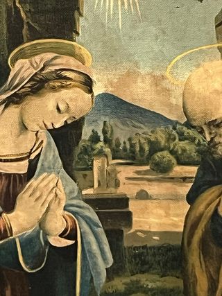 Grande quadro tela con cornice in legno 87x63