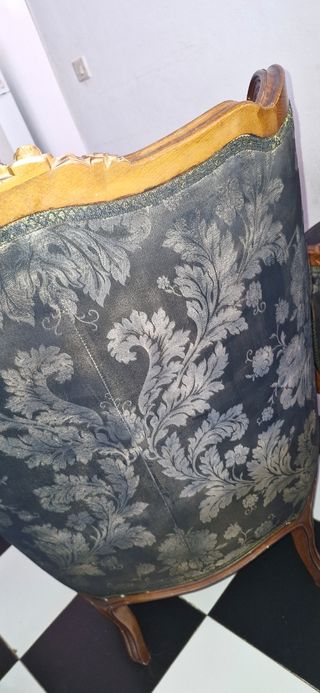 2 
Sillon Estilo Francés Tela y Madera