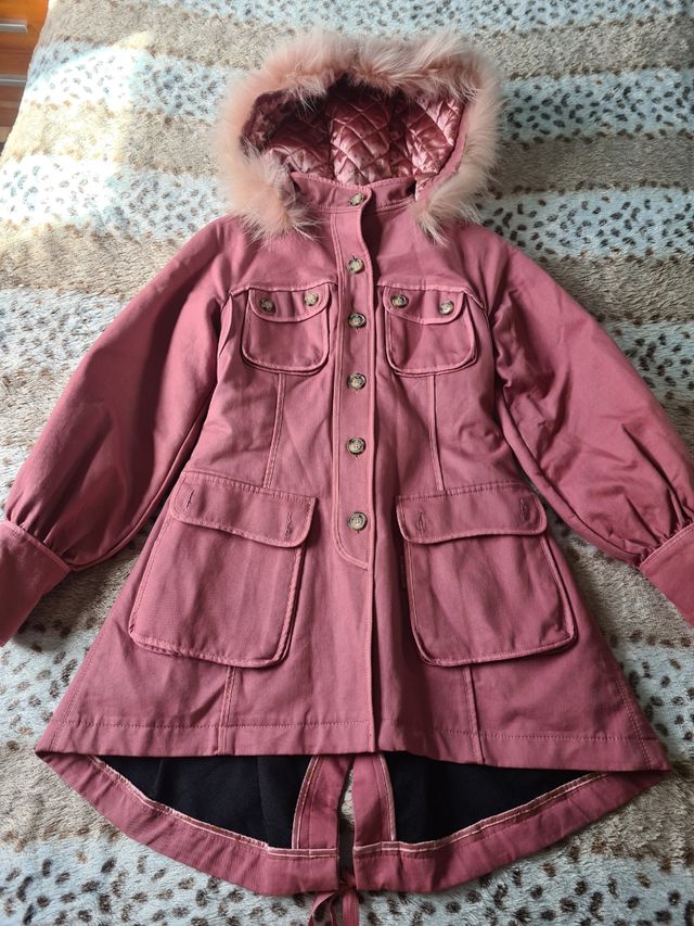 Abrigo parka convertible Highly Preppy rosa