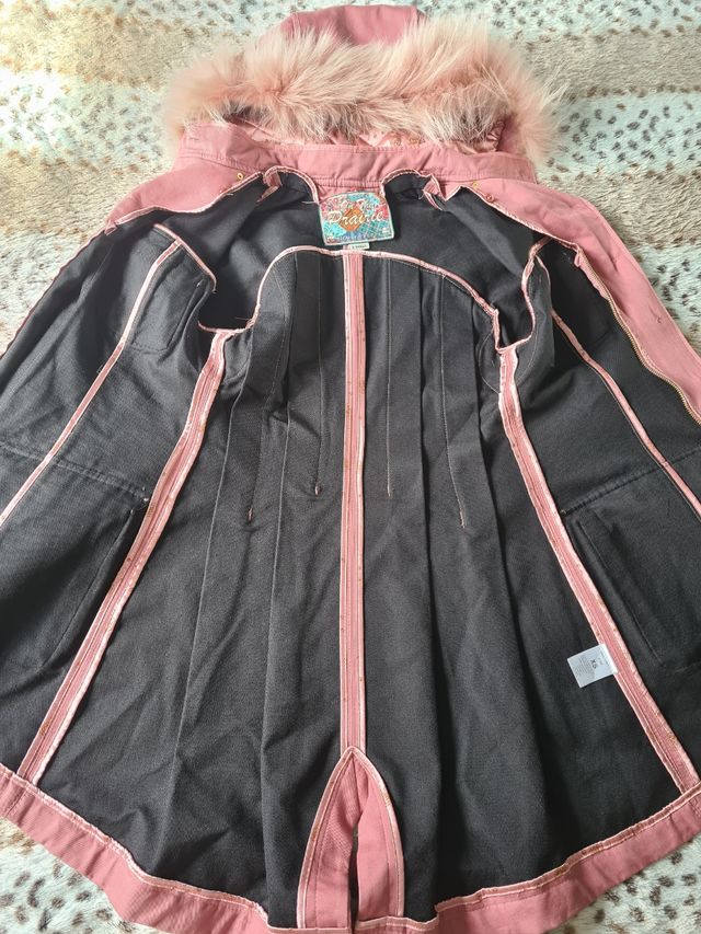 Abrigo parka convertible Highly Preppy rosa