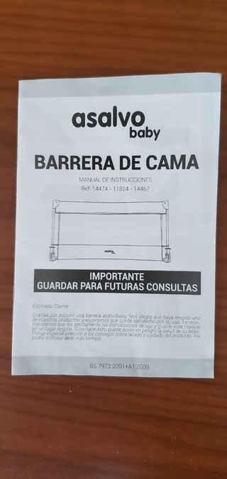 Barrera de Cama Asalvo Infantil 90 cm