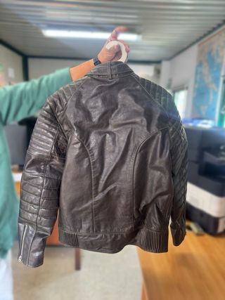 Giacca RAW ecopelle nera con logo