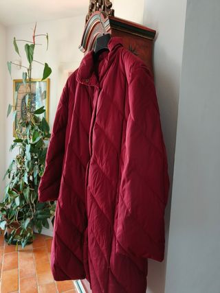Piumino Lungo Colore Borgogna Taglia XL