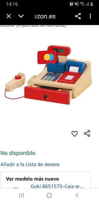 Caja registradora de juguete de madera