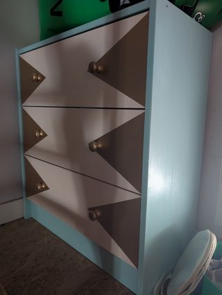 URGE VENTA Cómoda de madera azul y dorada