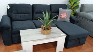 Sofá Chaise Longue Cama Arcón Negro