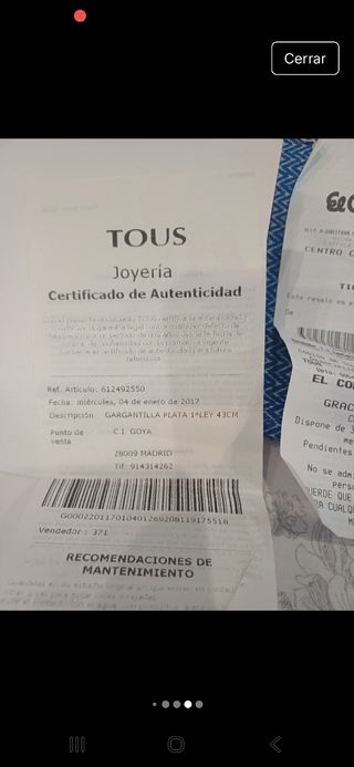 Collar Tous Plata Silueta