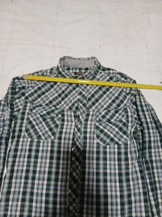 Camisa de cuadros hombre verde y blanco