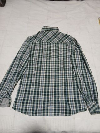 Camisa de cuadros hombre verde y blanco