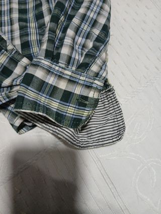 Camisa de cuadros hombre verde y blanco