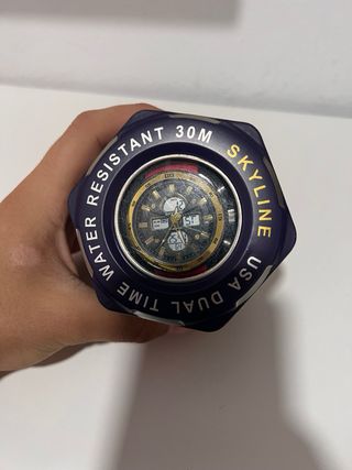 Reloj Skyline USA Dual Time Rojo y Dorado
