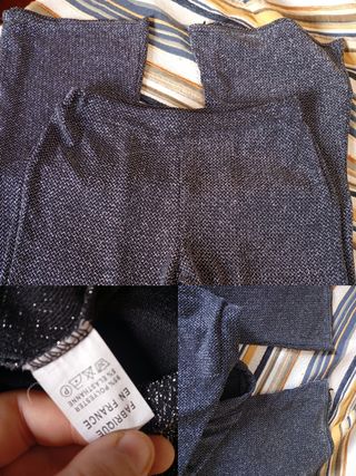 Pantalón ancho mujer negro/plata
