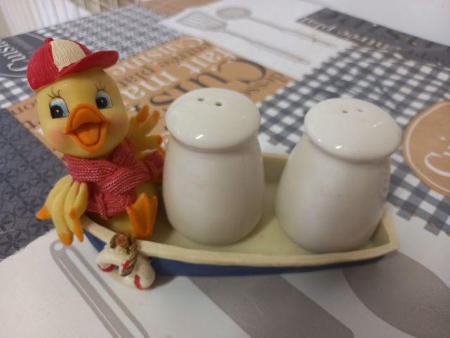 Salero y pimentero patito decorativo