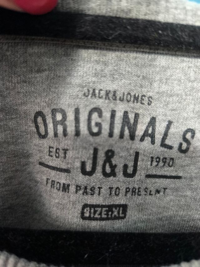 Sudadera Jack & Jones Estampada Gris Hombre