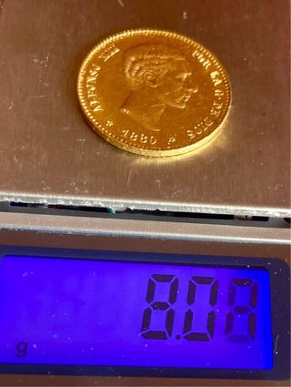 Moneda Oro 25 Ptas Alfonso XII 1880