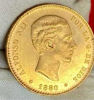 Moneda Oro 25 Ptas Alfonso XII 1880