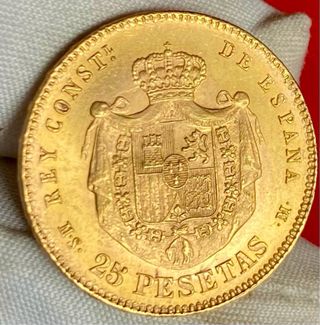 Moneda Oro 25 Ptas Alfonso XII 1880
